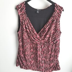Alfani Sleeveless Top Pink Black 1X